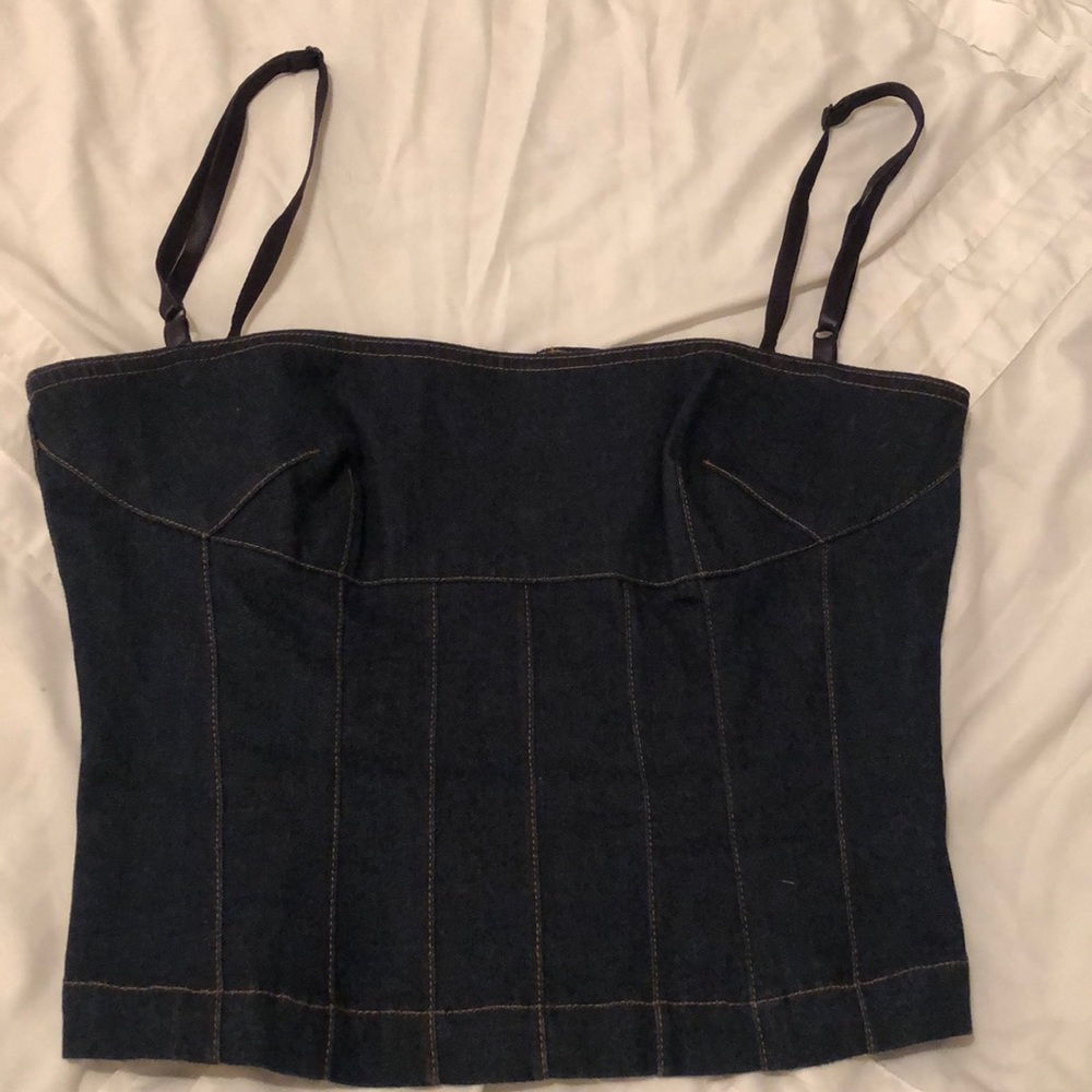 Denim bustier shirt